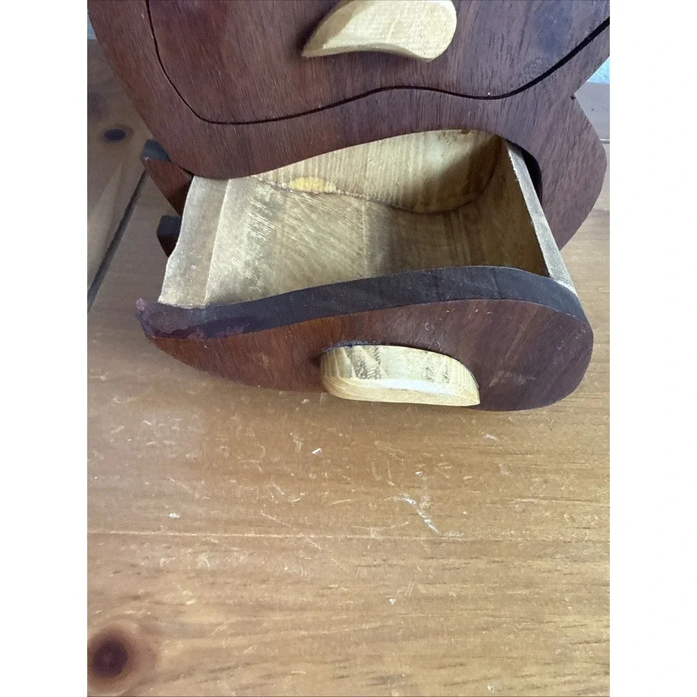 Handcrafted Bandsaw Teardrop Jewelry Trinket Box 4 Drawer‎ Rustic Walnut Maple